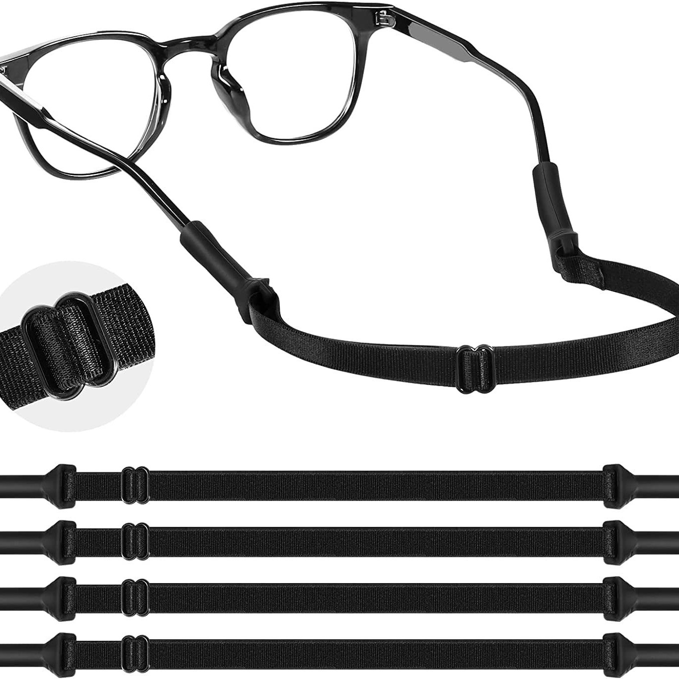 Sunglass Retainer Cord - 4Pcs Adult Glasses Straps (8.3-13in) -