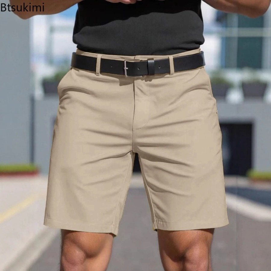 Shorts Chino Slim - Summer New Mens Solid Slim Chino