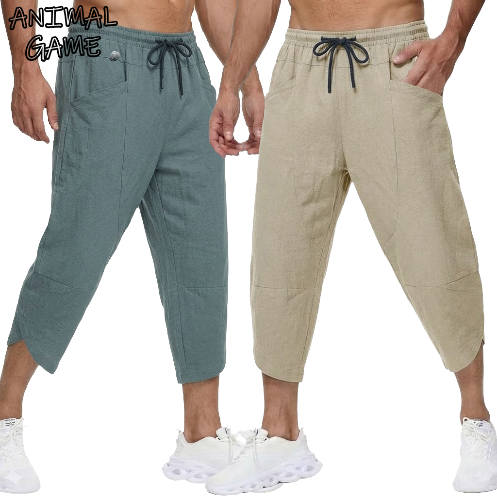 Short Linen Drawstring - Summer Men's Linen Casual Short Pants