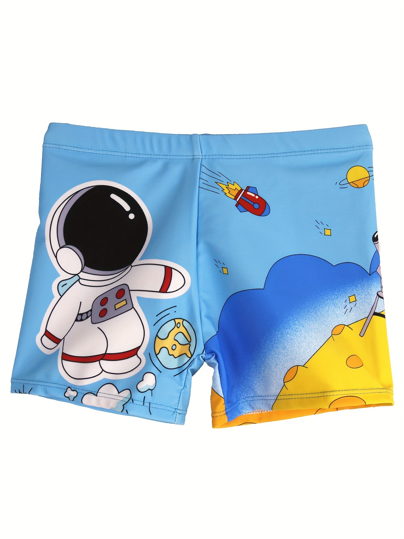 Swim Trunk Quick Dry - Cartoon Astronaut Pattern Quick Dry Swim