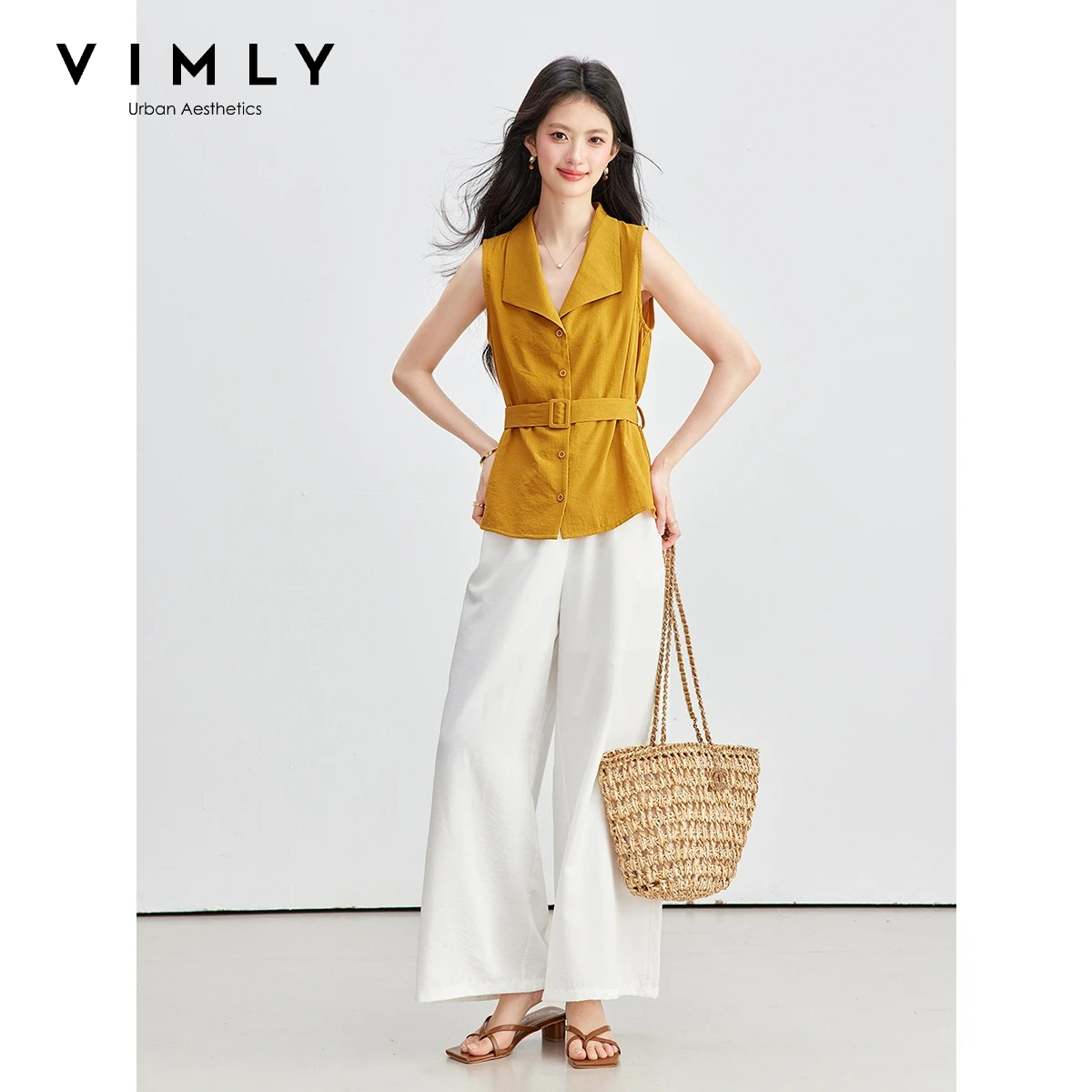 Shirt Camp Collar - VIMLY Women Summer Commuter Suit 2026