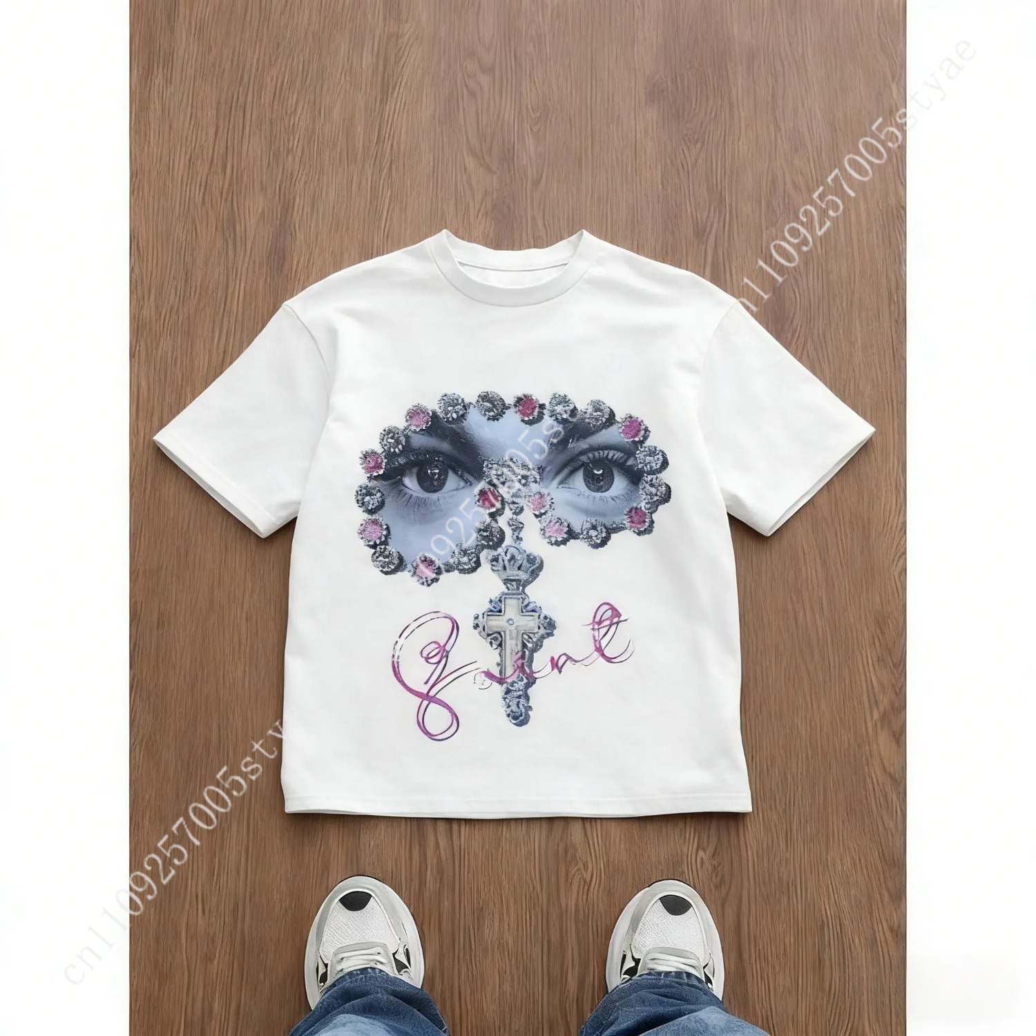 Tee Graphic Print - Men's Loose Fit Graphic Print T-Shirt,
