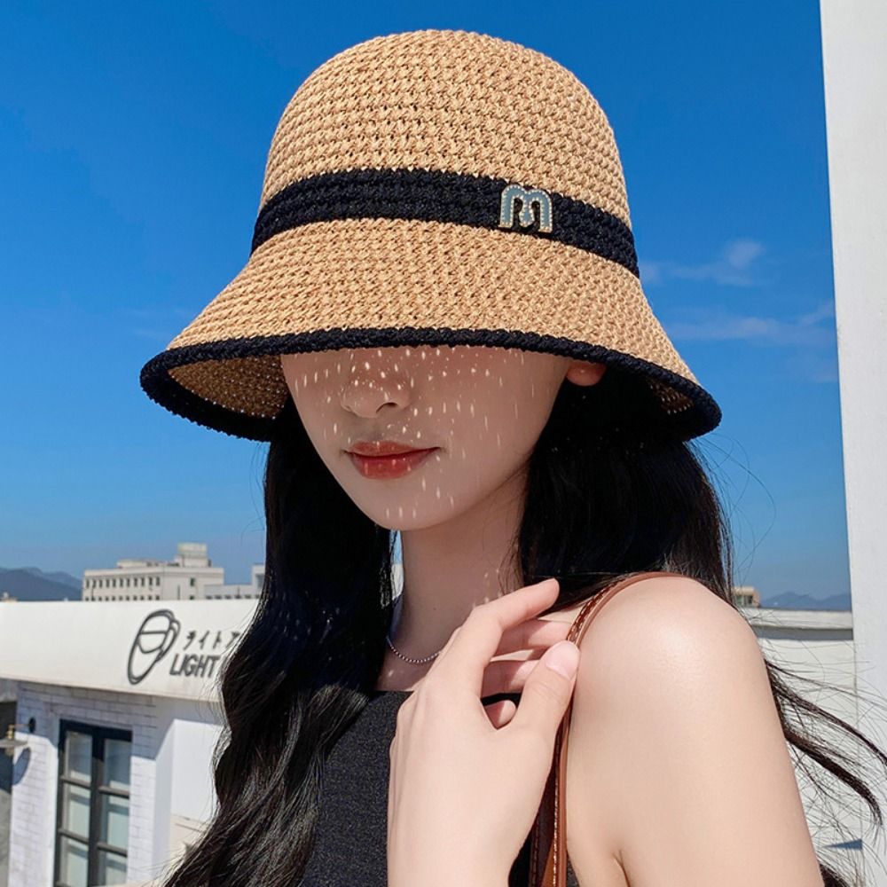Bucket Hat Straw - Elegant Bow Fisherman Hat Foldable Wide