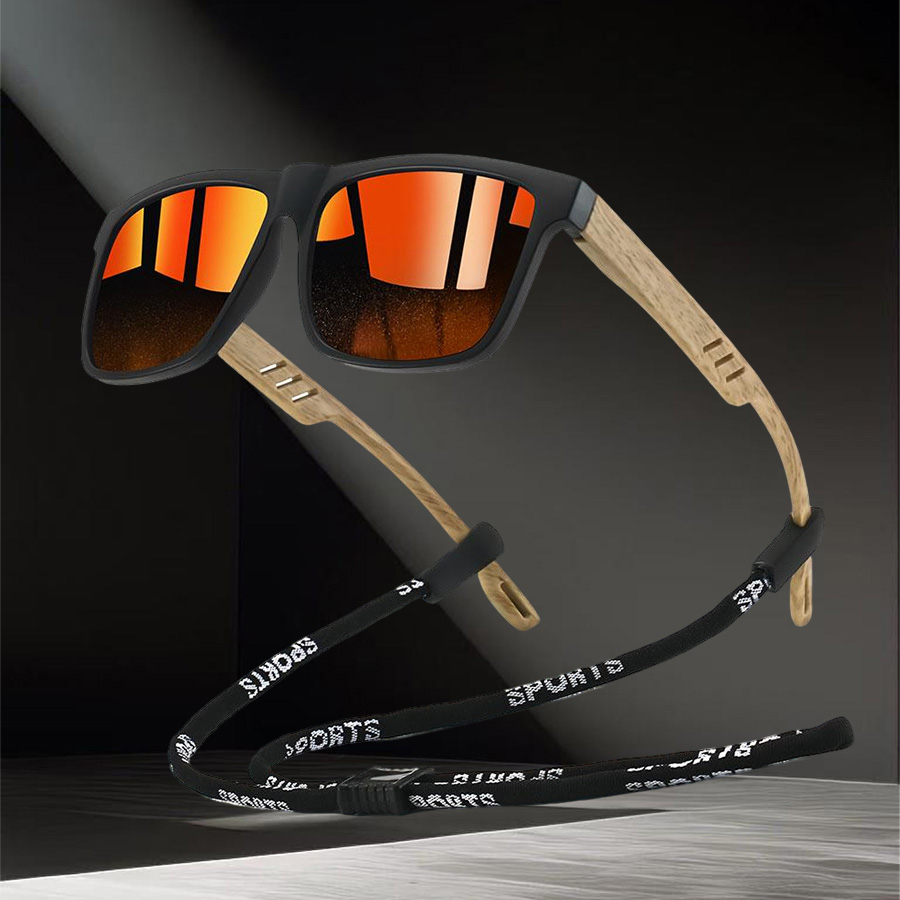 Sunglass Retainer Cord - Fashion Square Sunglasses Chain Detailing Men