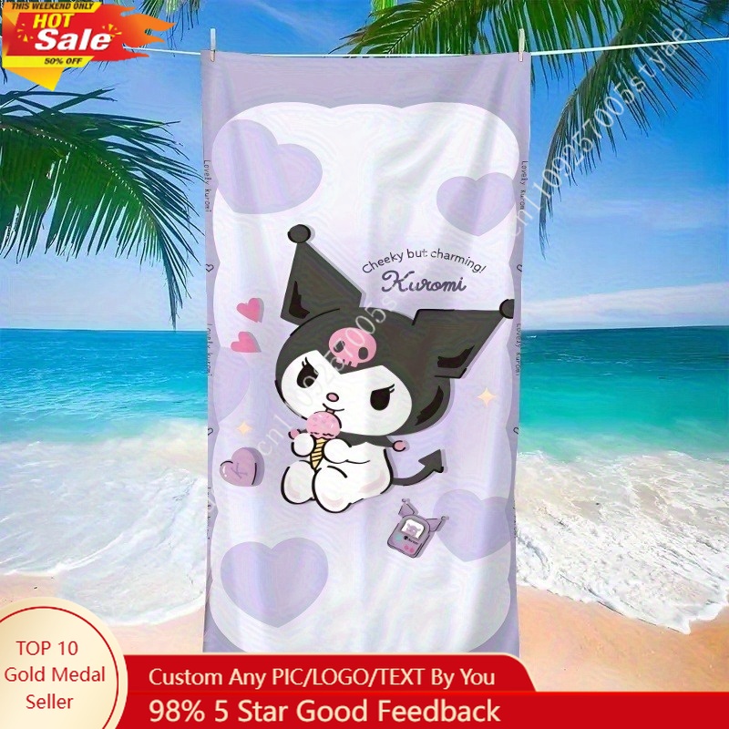 Beach Towel Large - Kuromi Beach Towel A Playful and