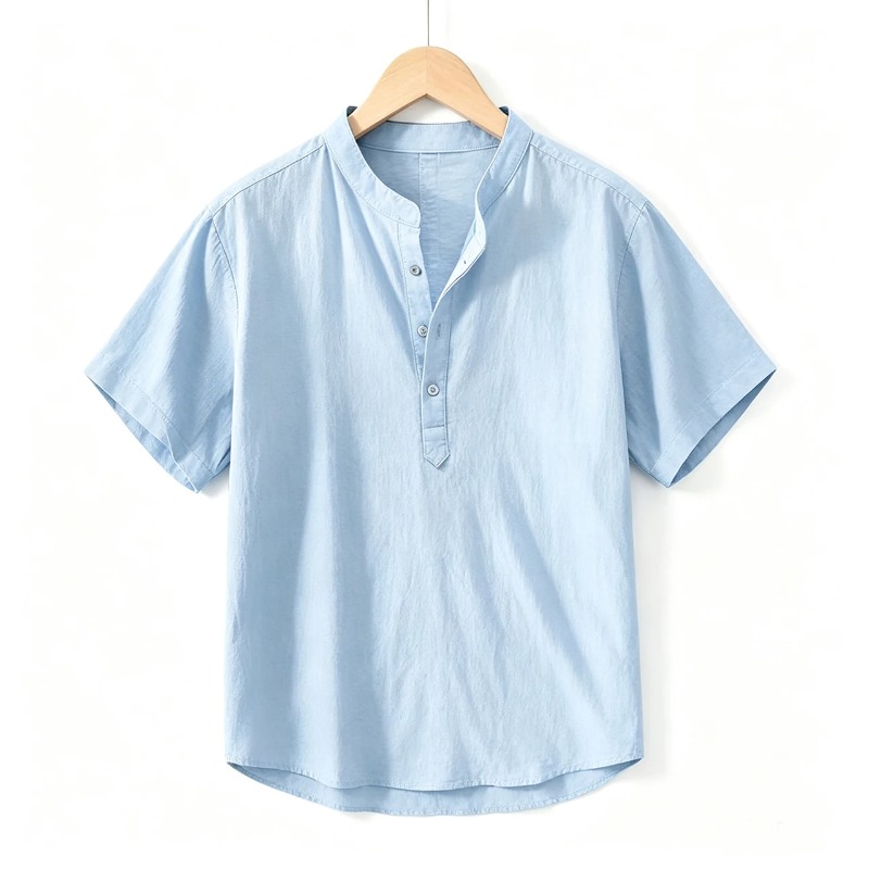 Summer Mens Short Sleeve Shirt - огляд і ціна Linen Shirt Breathable