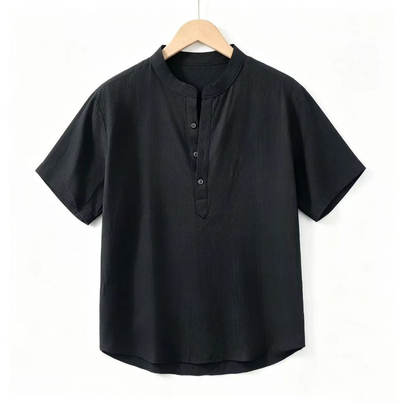 Summer Mens Short Sleeve Shirt - огляд і ціна Linen Shirt Breathable