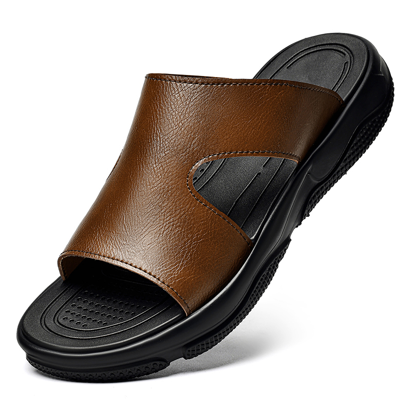 Men's Leather Slide Sandals No - огляд і ціна Flip Flop Leather Men