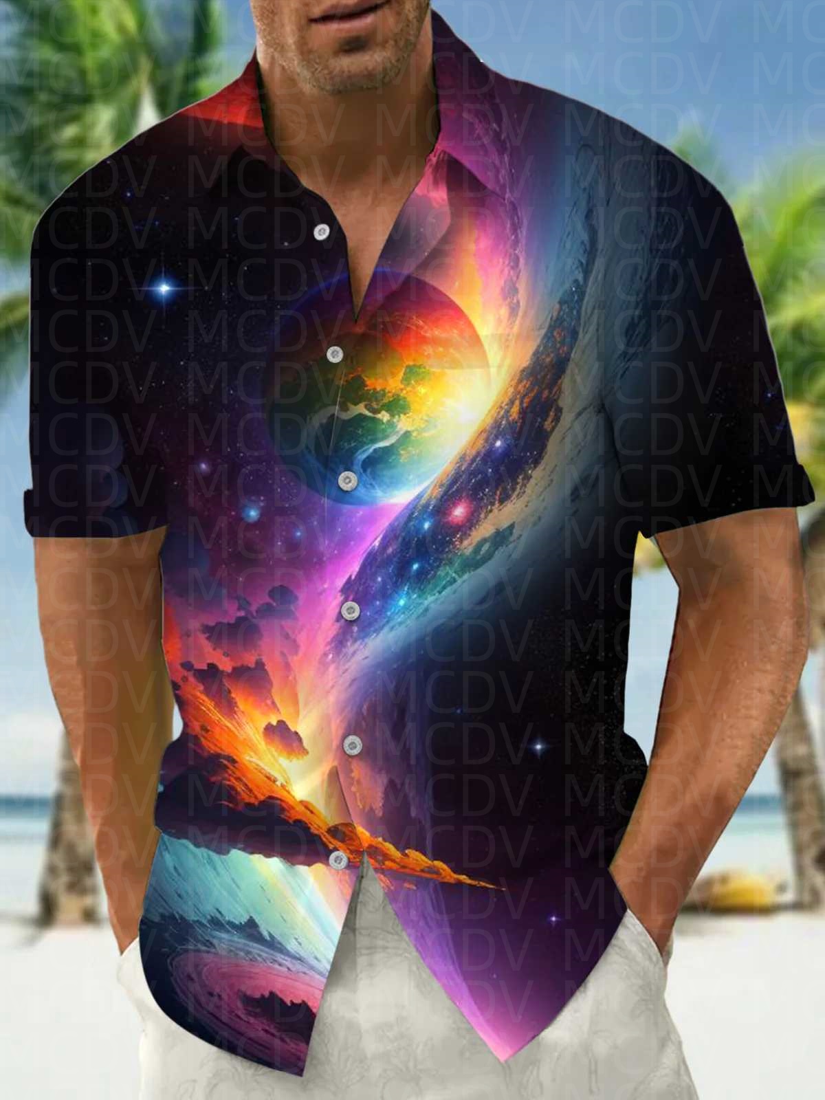 Sun Pattern Style Men's Hawaii - огляд і ціна Shirt Camp Collar