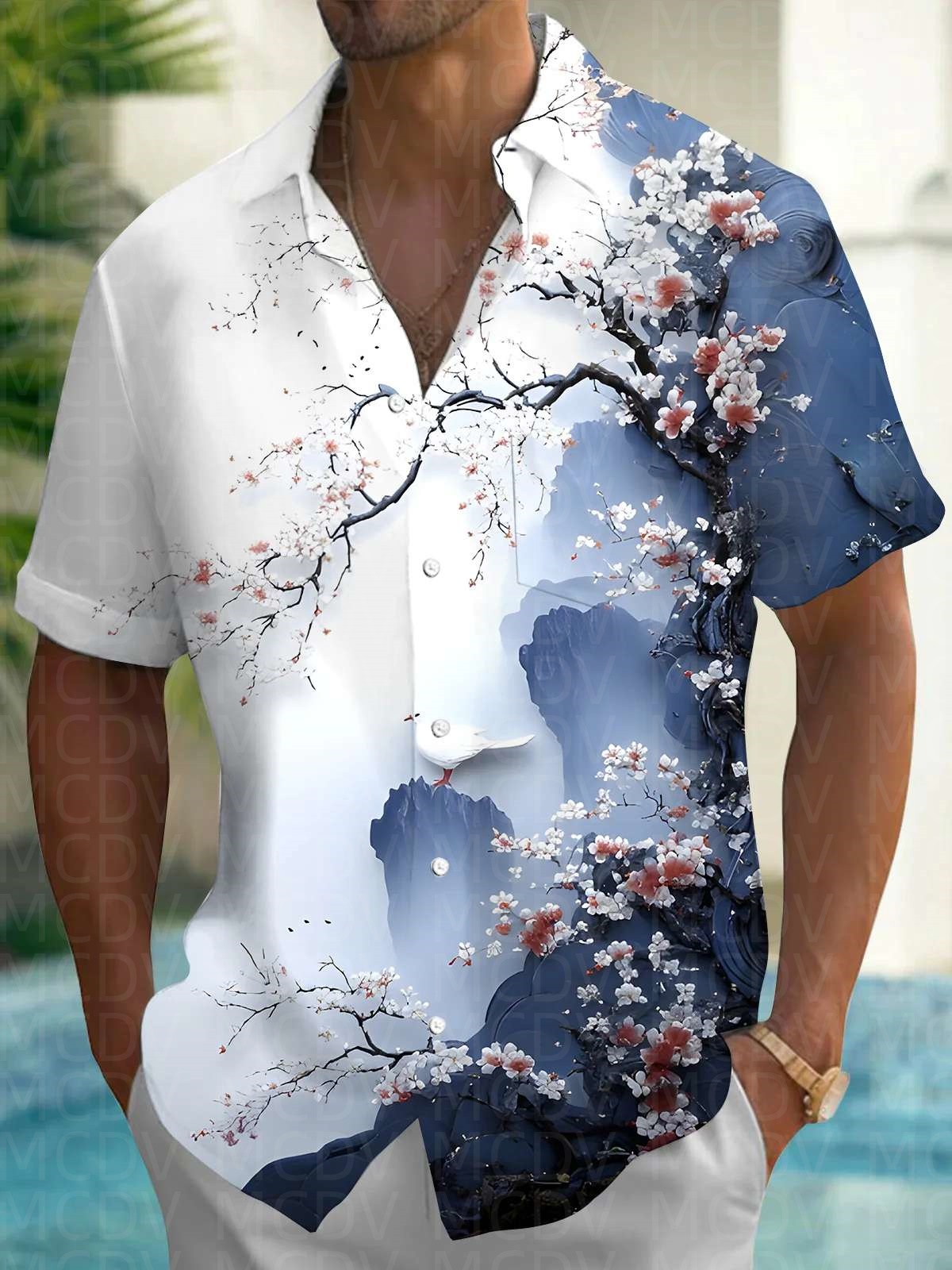 Sun Pattern Style Men's Hawaii - огляд і ціна Shirt Camp Collar