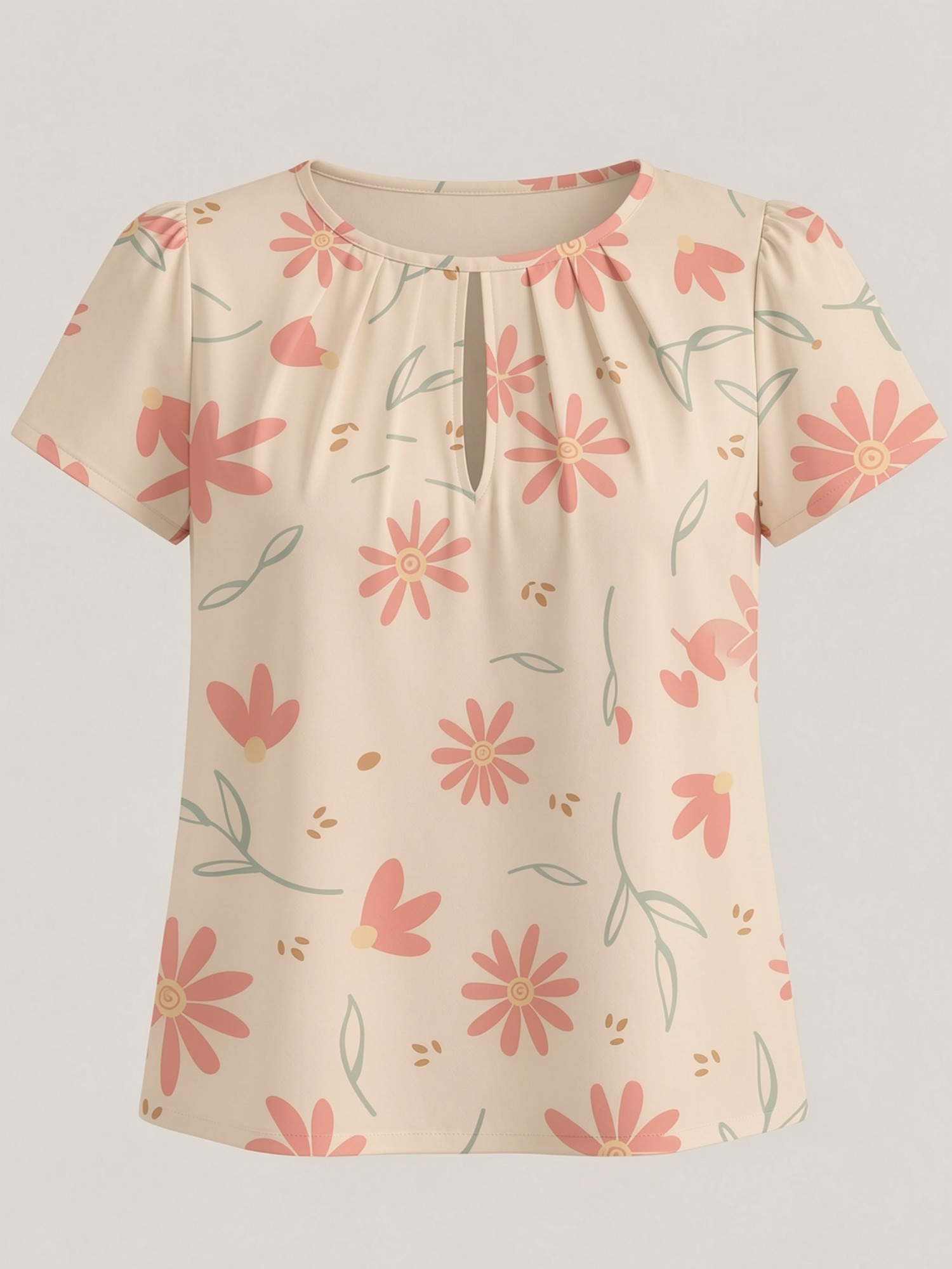 2026 New Women's Round Neck El - огляд і ціна Resort Shirt Floral