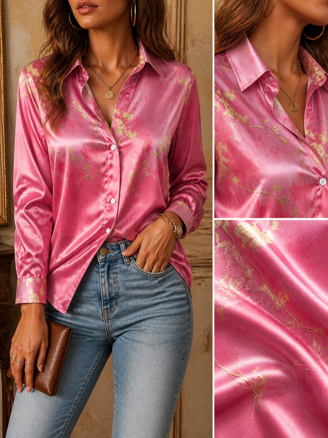 Women's Long-Sleeved Floral Pr - огляд і ціна Resort Shirt Floral