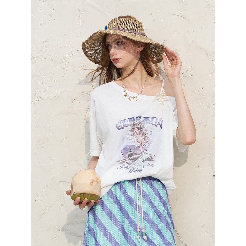 ELFSACK Women's Off Shoulder W - огляд і ціна Tee Graphic Print