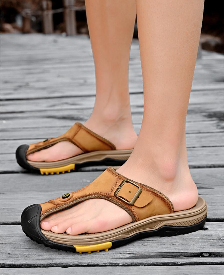 Genuine Leather Sandals Men Br - огляд і ціна Flip Flop Leather Men