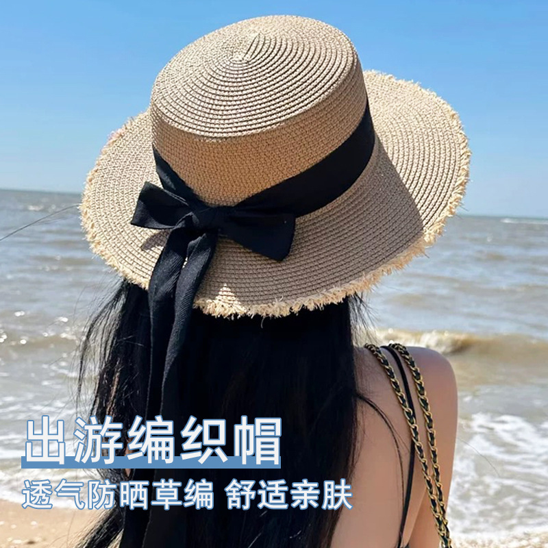 Women Straw Sun Hat Bowknot Su - огляд і ціна Packable Hat Nylon