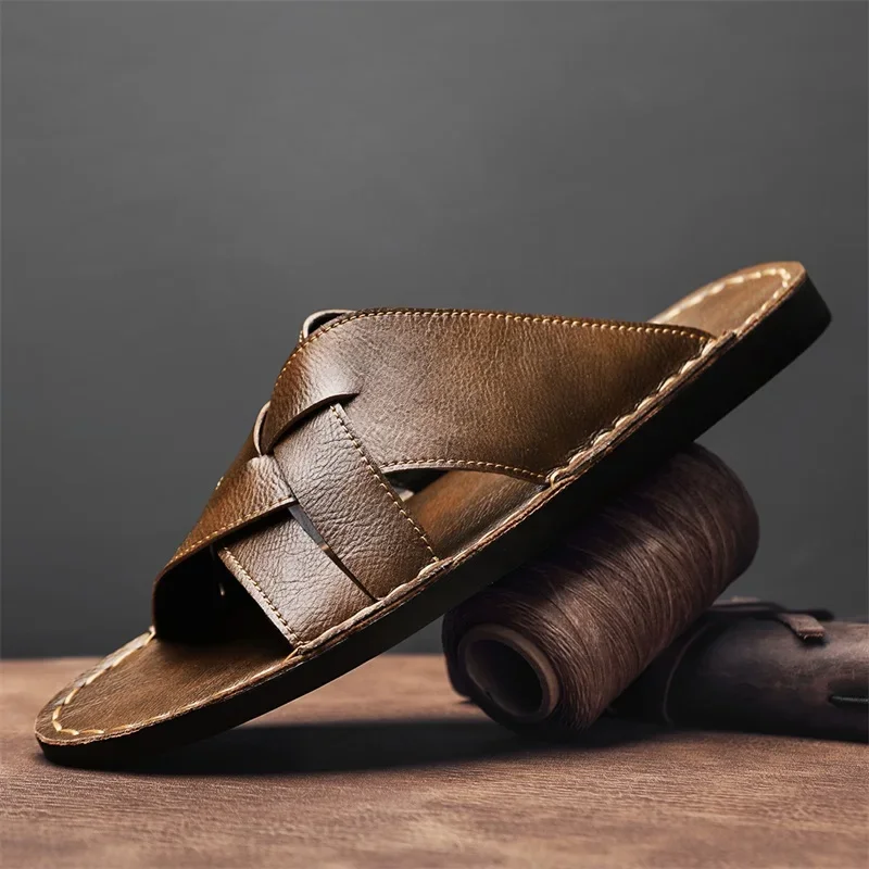 Genuine Leather Men Casual San - огляд і ціна Flip Flop Leather Men