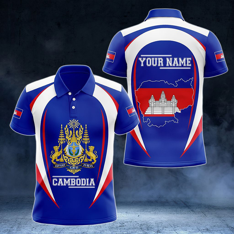 Custom Name Cambodia Flag Grap - огляд і ціна Shirt Camp Collar