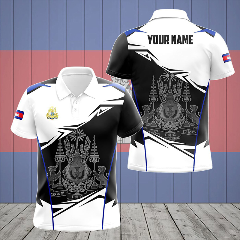 Custom Name Cambodia Flag Grap - огляд і ціна Shirt Camp Collar