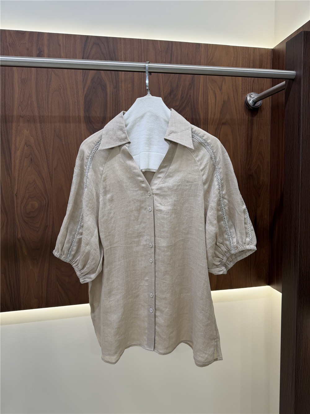 Women's Lape Short-Sleeve Shir - огляд і ціна Short Linen Drawstring
