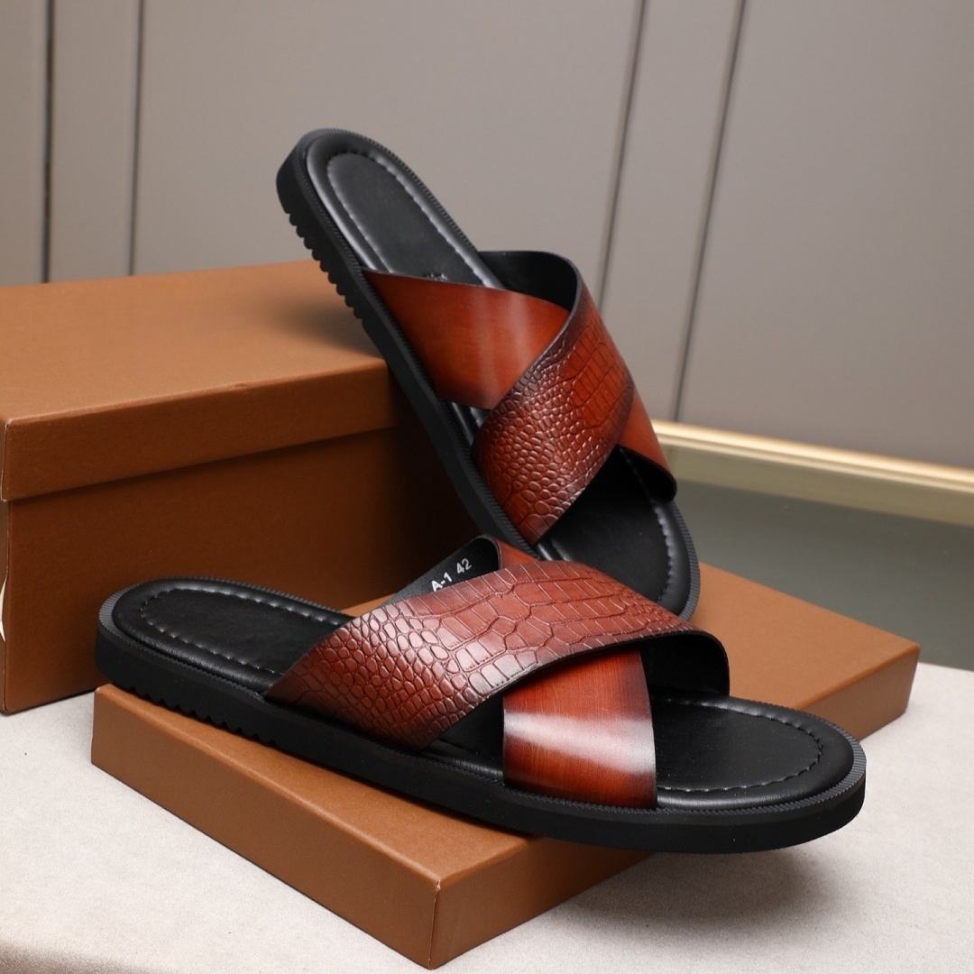 Luxury Brand Men's Shoes Handm - огляд і ціна Flip Flop Leather Men