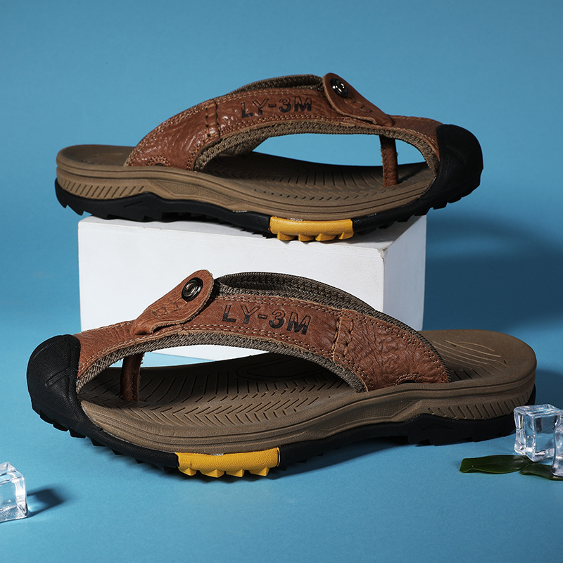 New Men's Genuine Leather Flip - огляд і ціна Flip Flop Leather Men