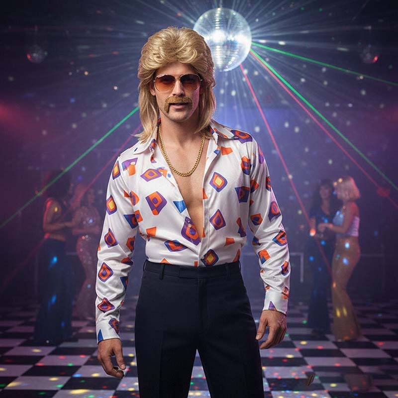 80s Disco Synthetic Wig Set Go - огляд і ціна Sunglass Retainer Cord