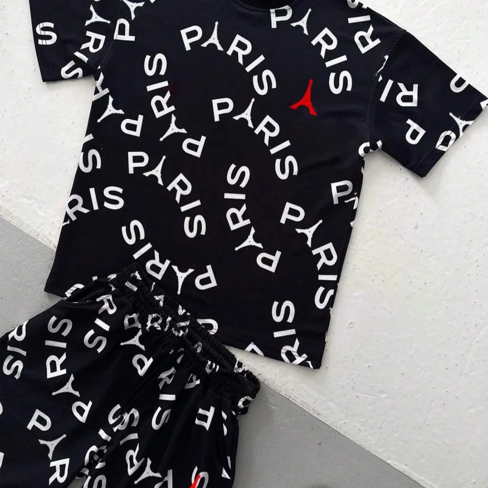 Men Letter Print Round Neck Sh - огляд і ціна Tee Graphic Print