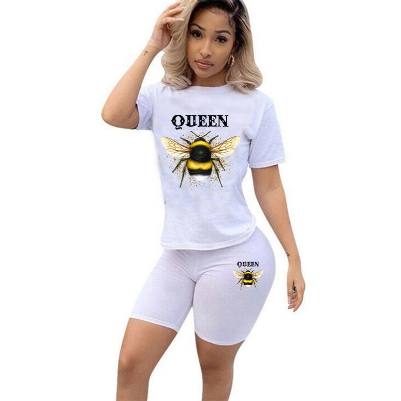 Women Two Piece Set Summer Sho - огляд і ціна Tee Graphic Print