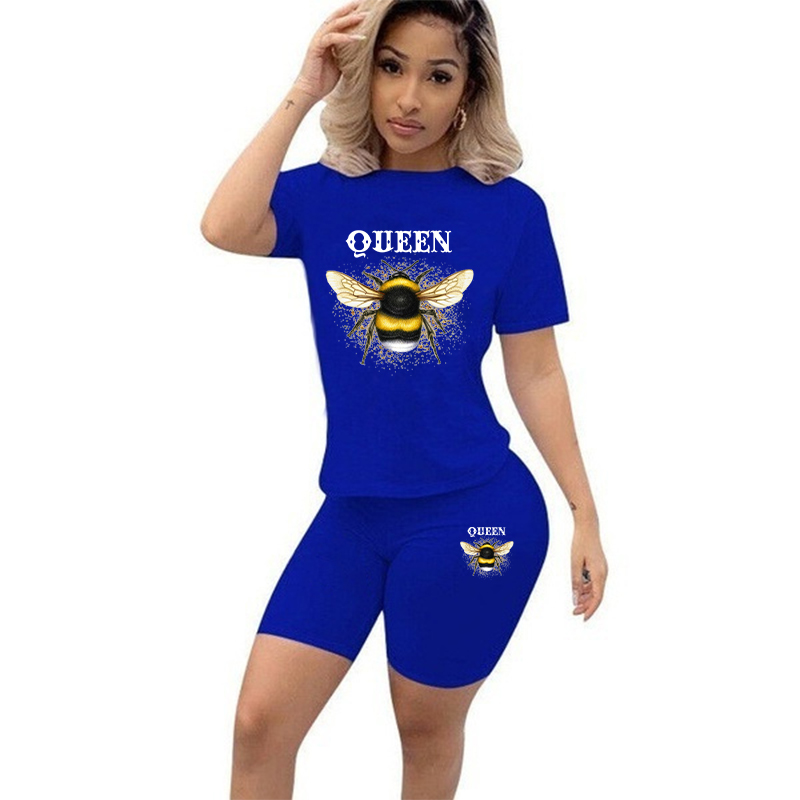 Women Two Piece Set Summer Sho - огляд і ціна Tee Graphic Print