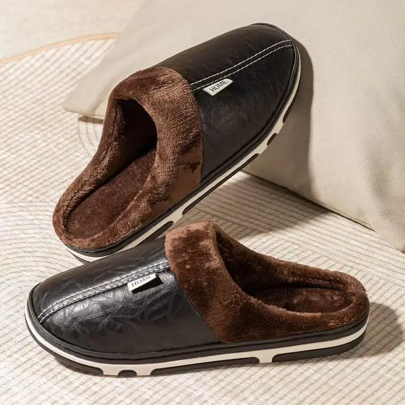 Men's Big Size Winter Slippers - огляд і ціна Flip Flop Leather Men