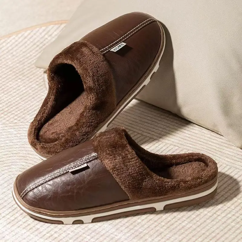 Men's Big Size Winter Slippers - огляд і ціна Flip Flop Leather Men