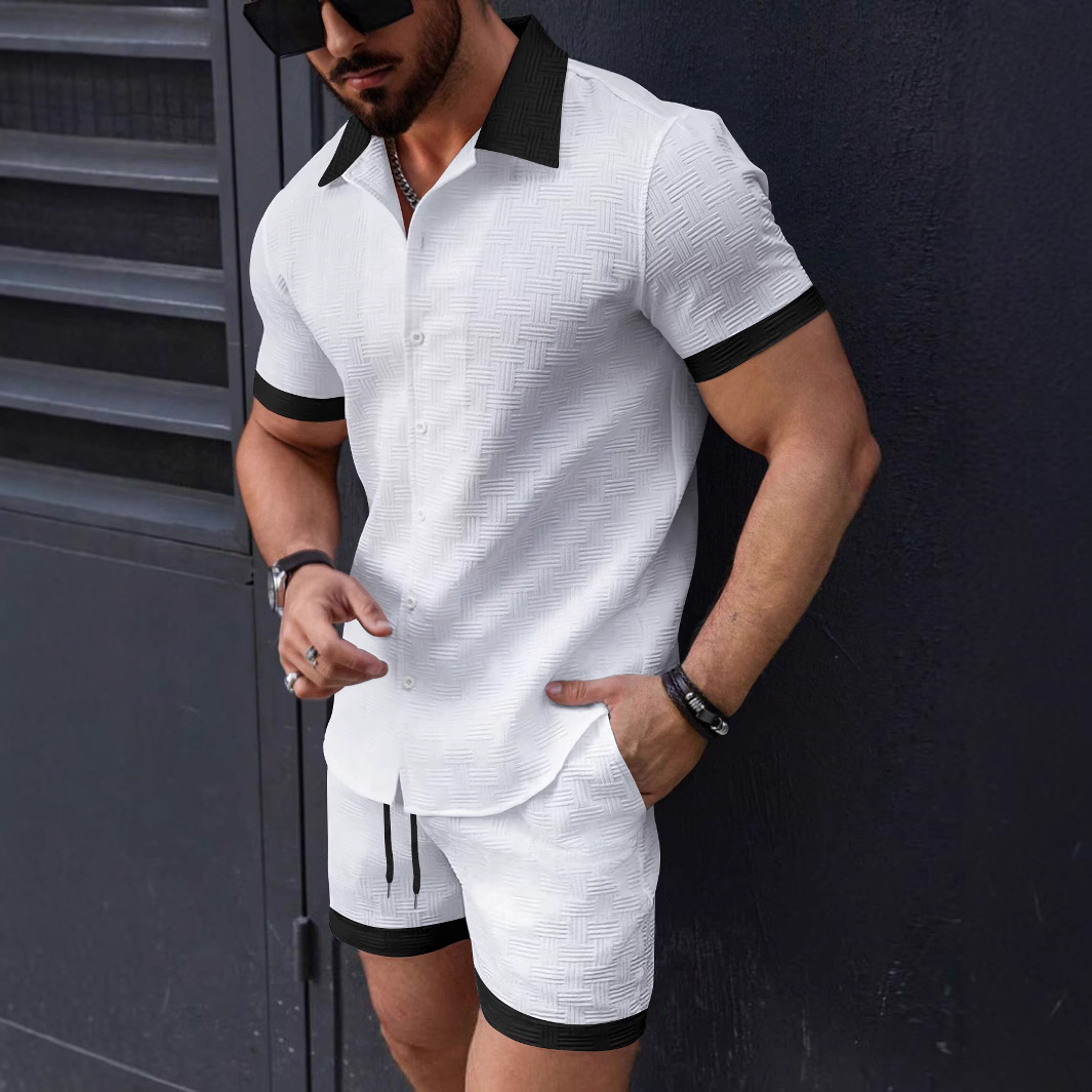 Matching Sets Trend Men Suit   - огляд і ціна Short Linen Drawstring