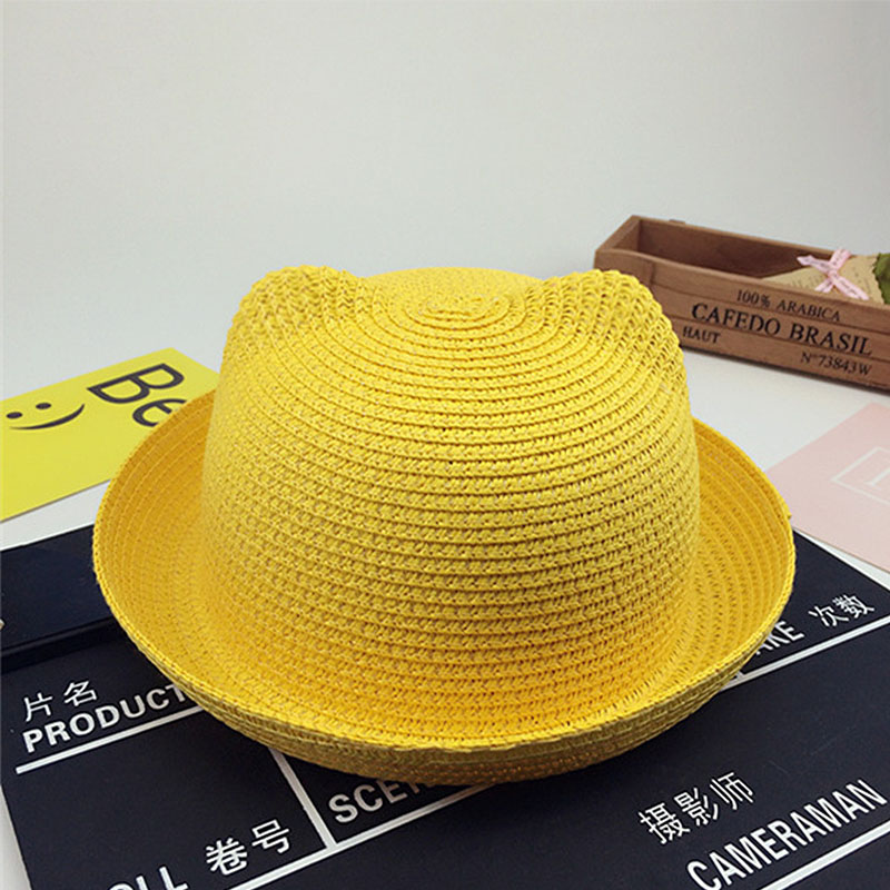 Cute Cat Ear Breathable Curved - огляд і ціна Bucket Hat Straw