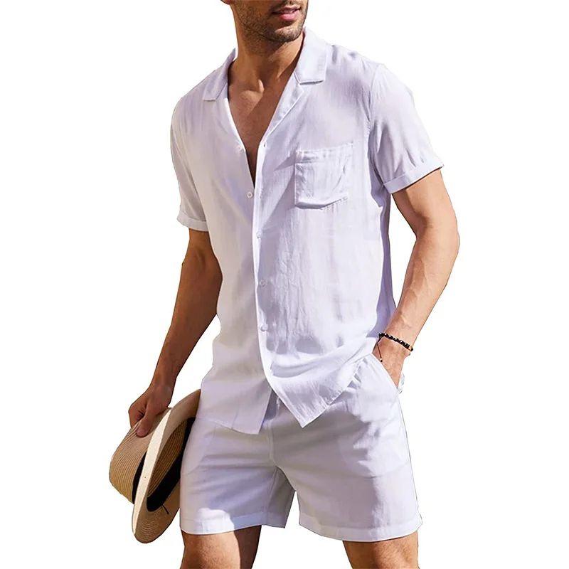 Summer Cotton Linen Shirt Set  - огляд і ціна Linen Shirt Breathable
