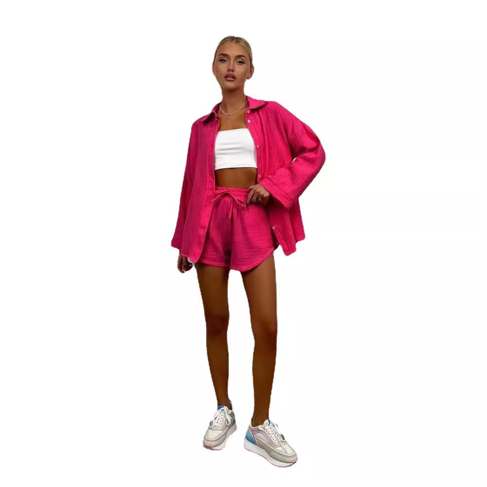 Three Piece Short Sets Women S - огляд і ціна Short Linen Drawstring