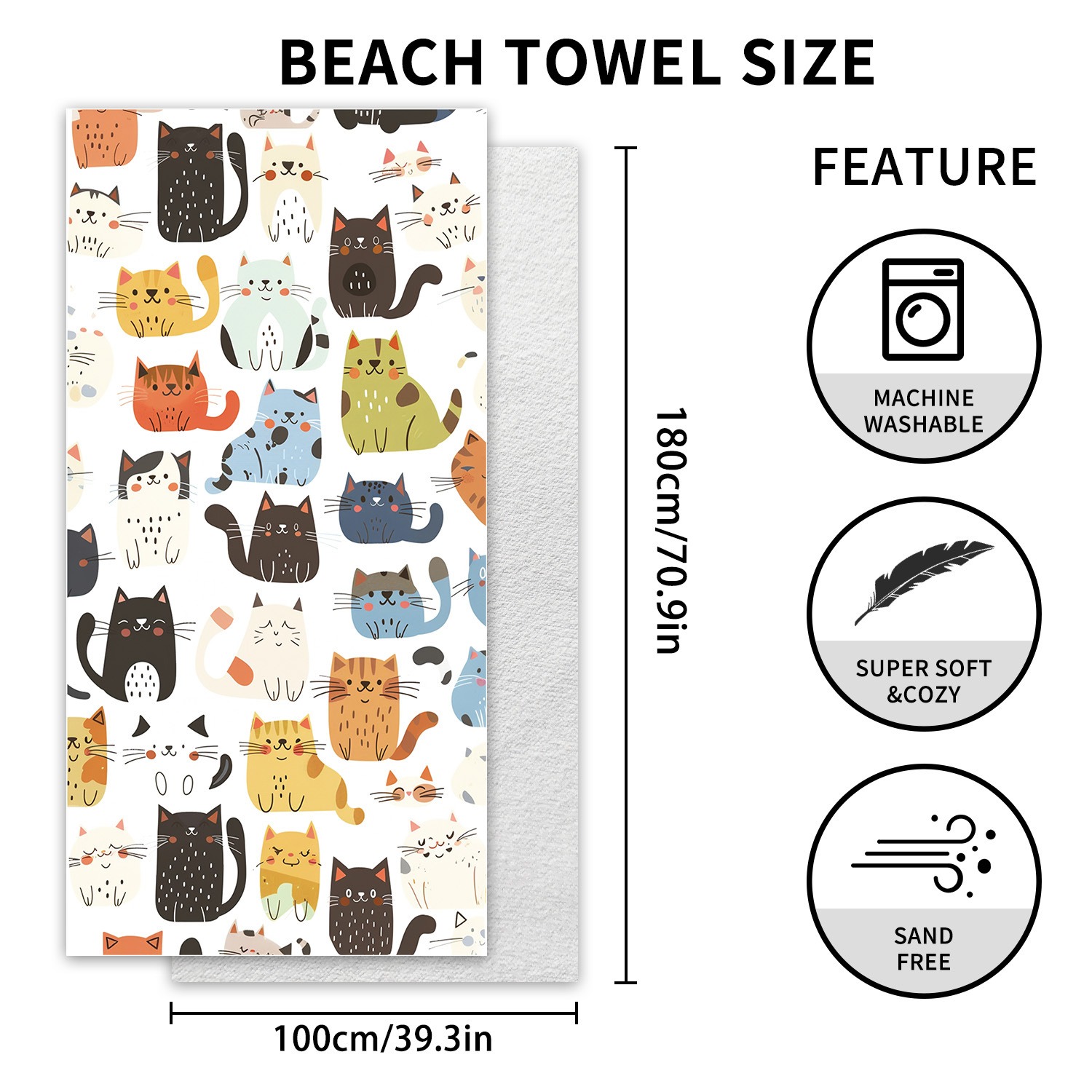 1PC Large Size Beach Blanket M - огляд і ціна Beach Towel Large