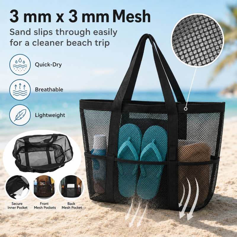 Mesh Beach Bag Large Capacity  - огляд і ціна Beach Towel Large