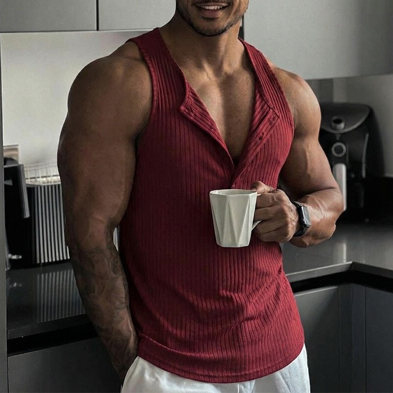 Sporty Tank Top Solid Color Cr - огляд і ціна Tank Top Muscle