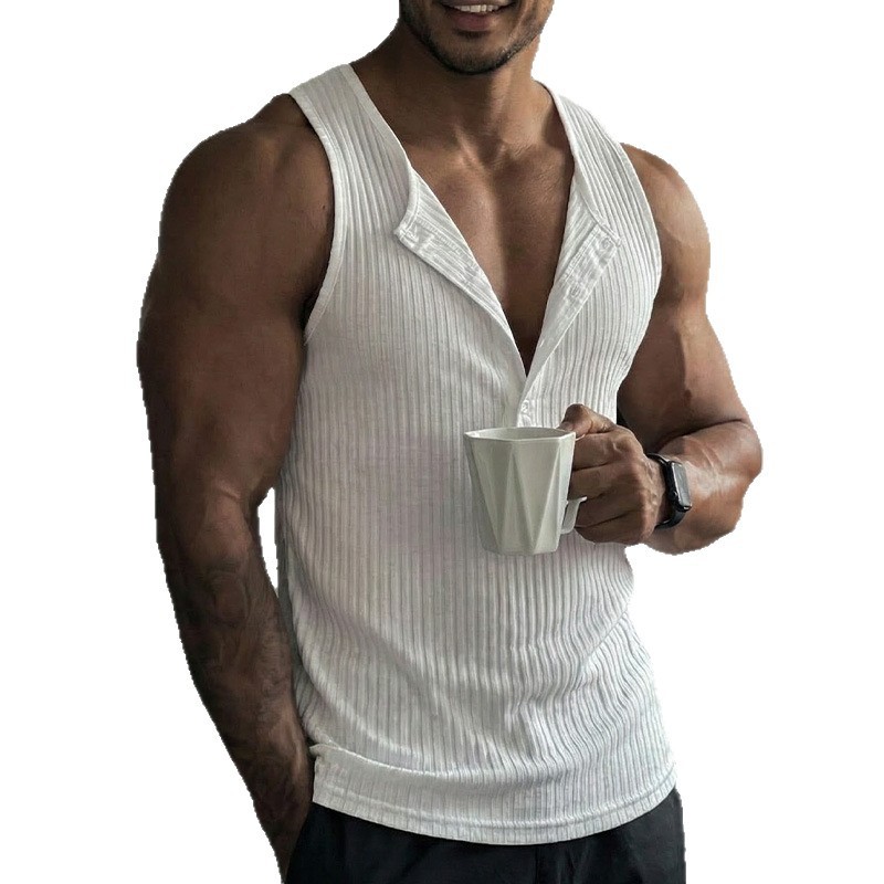 Sporty Tank Top Solid Color Cr - огляд і ціна Tank Top Muscle
