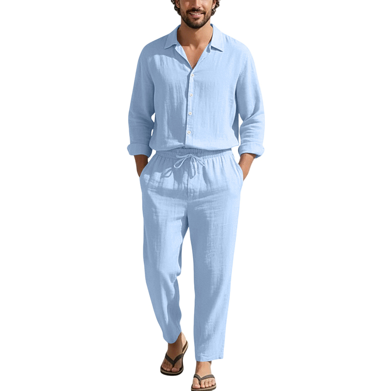 Spring Summer Linen Casual Set - огляд і ціна Linen Shirt Breathable