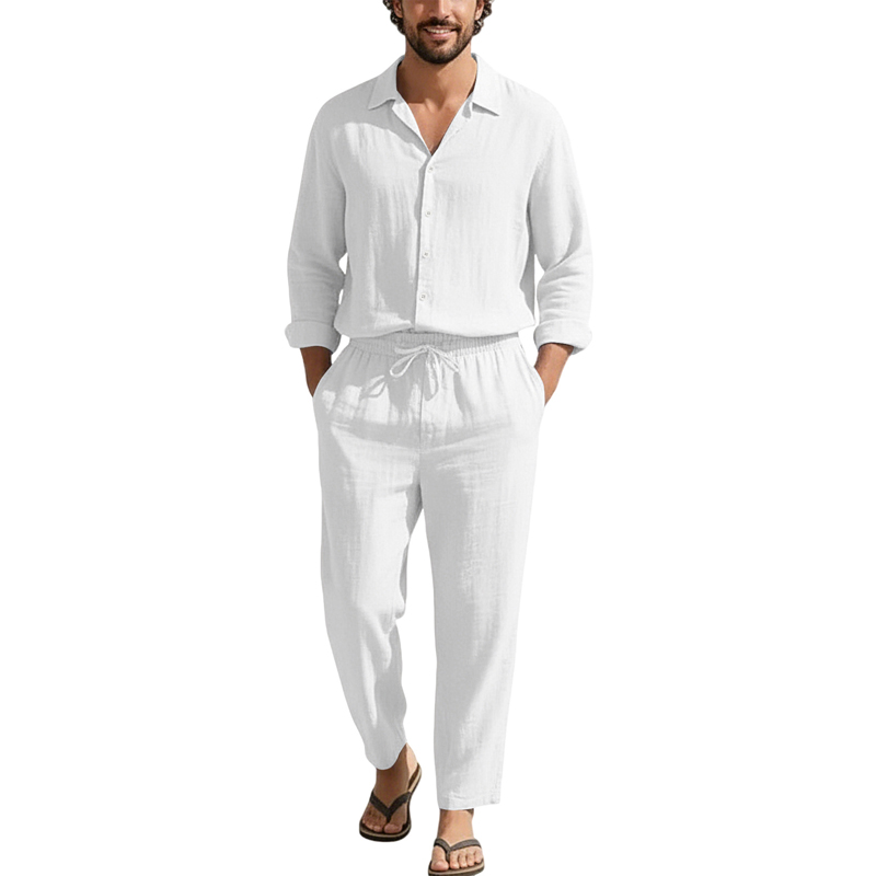 Spring Summer Linen Casual Set - огляд і ціна Linen Shirt Breathable