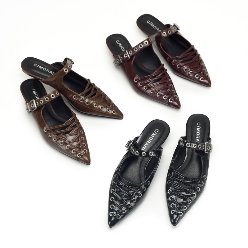 Pointed Toe Lace Up Women Slip - огляд і ціна Casual Sandal Leather